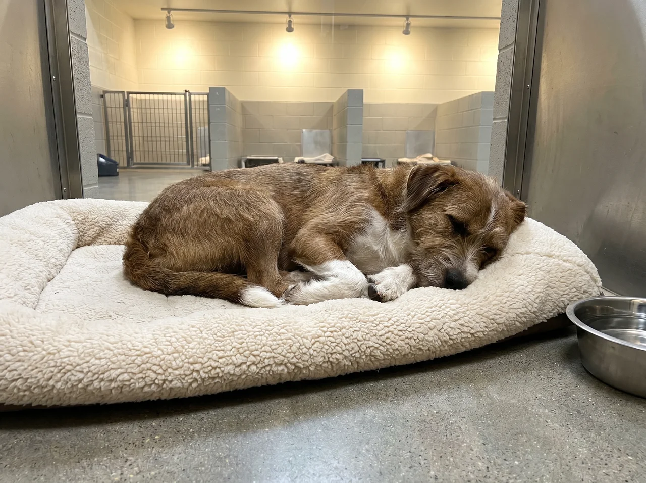 Overnight dog boarding kennel at our Round Rock facility