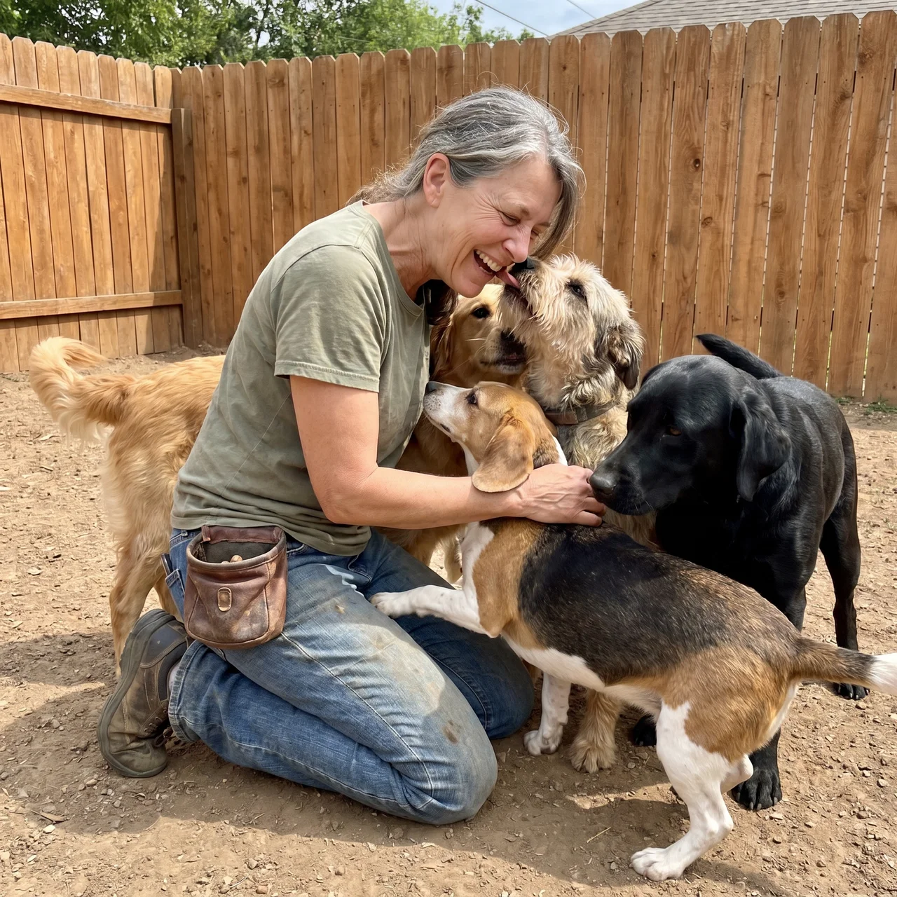 Owner with daycare dogs at Dog Daycare Round Rock