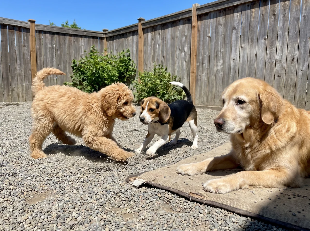 Puppies socializing at our Round Rock daycare